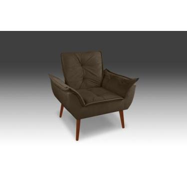 Imagem de Poltrona Opala Suede  marrom escuro - CASA DA POLTRONA 