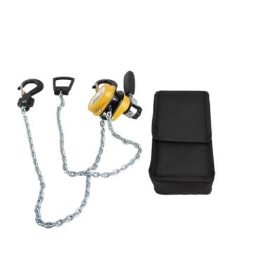 Imagem de Polia de elevação portátil com catraca de bloco de alavanca com corrente de 1,5 metros, capacidade de carga de 500 kg para oficinas de construção, garagens, ganchos de aço, alça