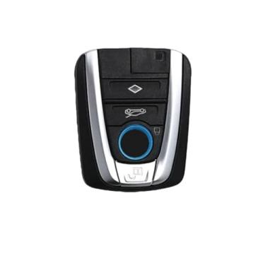 Imagem de Capa de couro artesanal para chave de carro, compatível com bmw i3 i8 série, proteção de estilo, chaveiro, anel, acessórios automotivos 2018(Blue)