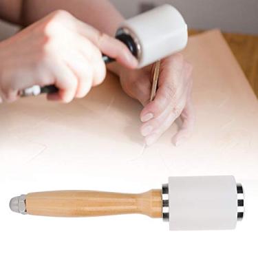 Imagem de Martelo de nylon, ferramentas de entalhe de martelo de artesanato de couro com alça suave e textura forte, para material feito à mão e escultura em couro