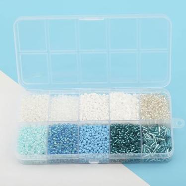 Imagem de YDJIANCAI 10 compartimentos de vidro 2 mm contas de tubo de semente contas pequenas de dois tons, para fabricação de joias, suprimentos de artesanato DIY para brincos, pulseiras, colares (cor