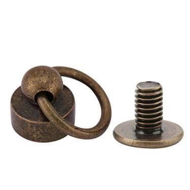 Imagem de Conjunto de fixadores de rebites 20 peças rebites artesanais de couro de ferro de latão para bolsas cintos capas de telefone ouro prata preto bronze (Bronze Antigo)