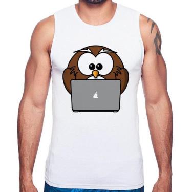 Imagem de Regata Coruja Internauta - Foca na Moda, Branco, GGG