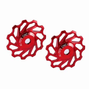 Imagem de Generic Roda Guia de Desviador de Bicicleta Leve, Cerâmica, Alumínio, 2 Peças, 7/8/9/10 Velocidades para a Maioria Dos Usuários de Desviador Traseiro (#1)