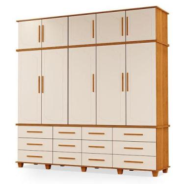 Imagem de Guarda Roupa Casal Berlim Freijó Off White  Luapa Móveis