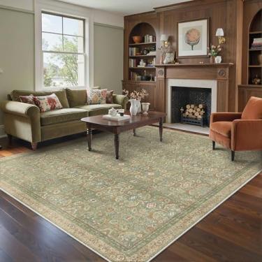 Imagem de BESBLEE Tapetes de área 20 x 25 cm laváveis à máquina para sala de estar, tapetes grandes boho vintage para quarto, sala de jantar, antiderrapante, interior, macio, desgastado, leve, fino, tapete de