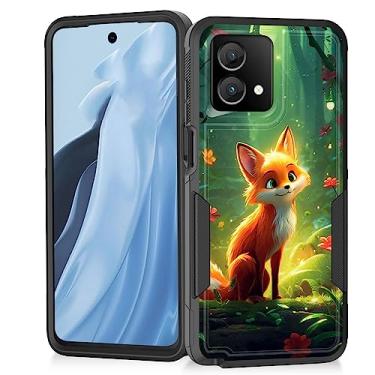 Imagem de Vobber Capa para Moto G Stylus 5G 2023, capa resistente híbrida de camada dupla híbrida de policarbonato rígido de borracha macia à prova de choque capa protetora robusta para Motorola Moto G Stylus 5G 2023, raposa fofa