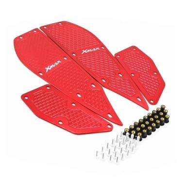 Imagem de Anti-derrapante Apoio Para Os Pés Kit De Para Dianteiro E Traseiro Para Xmax250 Xmax300 2017-2020 Conjunto Descanso Para(Red)