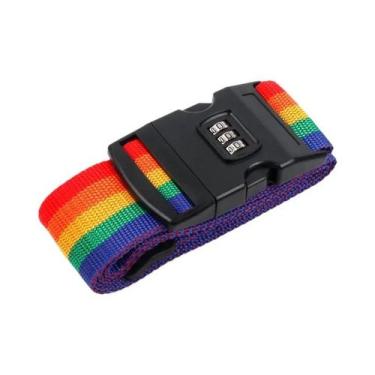 Imagem de Cinta De Bagagem Ajustável Antifurto Com Fechadura De Senha, Fivela Pa