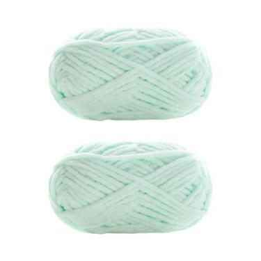 Imagem de Fio De Veludo Grosso 2 Peças 50g Cada Lã Chenille Macia Para Tricô Art