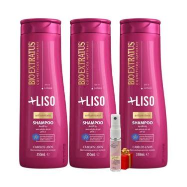 Imagem de Kit 3 Shampoo Mais liso 350ml + Presente Lourre 15ml - BIOEXTRATUS