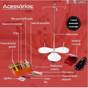 Imagem de Overlock Portátil Semi Industrial -Sun Special+13 Itens-110V, SSH10-6D