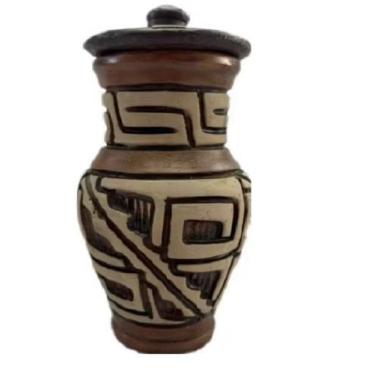 Imagem de Quartinha de Barro Marajoara 20cm, Africana, Com Asa, Moringa de água,