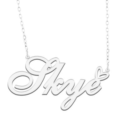 Imagem de A168A Colar de nome personalizado personalizado personalizado colar de nome banhado para mãe filha amizade feminino dia dos namorados aniversário de Natal ano novo, Metal, Sem pedras preciosas