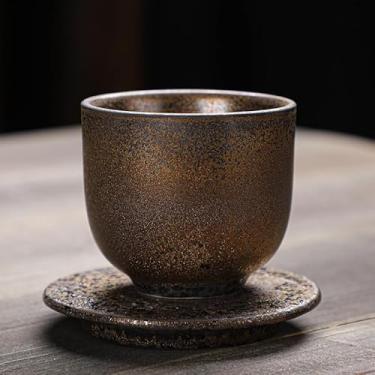 Imagem de Xícara de chá de cerâmica grossa, xícara principal, conjunto de chá de kung fu de cerâmica esmaltada ferrugem com capacidade de 70,9 g-A8