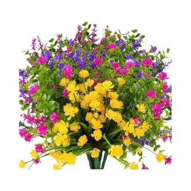 Imagem de 12 Buquês De Flores Artificiais Resistentes a Raios UV, Flores Falsas 