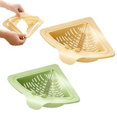 Imagem de Cesta magnética de drenagem para pia de cozinha de 2/3 peças, cesta de drenagem e armazenamento de alimentos triangular de abertura conveniente com suporte magnético, filtro de pia de cozinha e