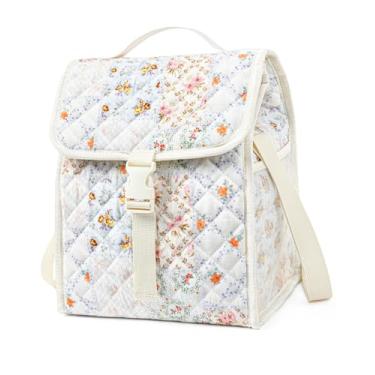 Imagem de Aileam Lancheira feminina acolchoada e isolada, lancheira, patchwork, flores, STB-06-HDPJK-B-1P-W1