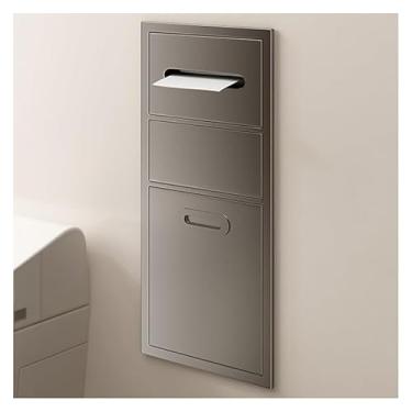 Imagem de Organizador de nicho de chuveiro embutido de aço inoxidável - Prateleira de banheiro para cozinha, sala de estar e quarto - Design de alcova cinza (65 x 30 x 14 cm)