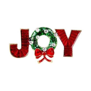 Imagem de Broche Feminino De Natal Com Strass, Design De Pinheiro, Maçã, Sino E 