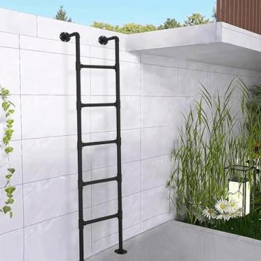 Imagem de Escada de escape de incêndio montada na parede - Escada de sótão resistente para casa, tamanho personalizável (2,7 m/8,9 pés/269,2 cm), ideal para escalada de emergência a partir de janelas e varandas