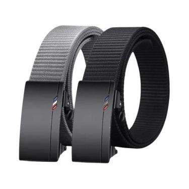 Imagem de Cinto De Lona Masculino, 2 Peças, Macio, Versátil, Casual, Fivela Auto