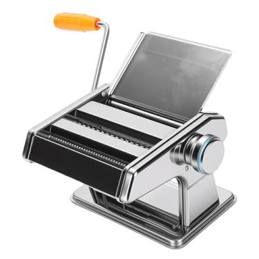 Imagem de Zhjvihx Máquina Elétrica para Fazer Macarrão, Máquina para Fazer Macarrão, Massa, Espaguete, Prensa de Rolo, Aço Inoxidável Com Manivela e Cortador para Espaguete, Fettuccini, Bolinho