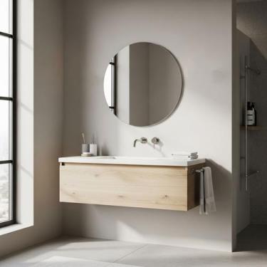 Imagem de Espelho Decorativo Redondo Parede 40cm Para Banheiro Quarto - Spacosho