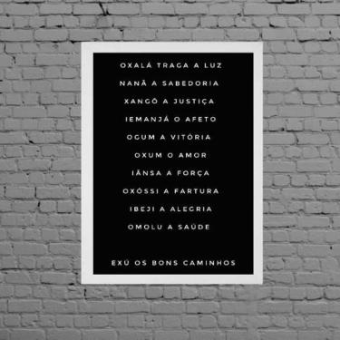 Imagem de Quadro Candomblé Nomes Orixás 24X18Cm Branca