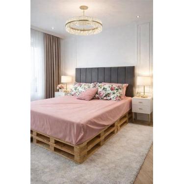 Imagem de Cama de Pallet Queen 200x160x30 cm - Madeira Pinus - PALLET SP, Verniz