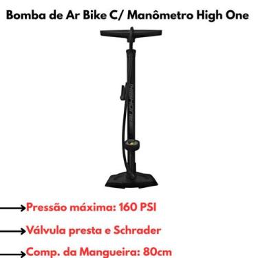 Imagem de Bomba de Oficina Bike C/ Manômetro e Válv. Reversível GP-55E - High On