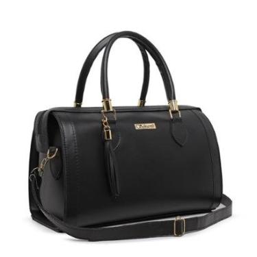 Imagem de Bolsa Feminina Tira Colo 8130 Preta Moda Macia Schiareli-Feminino