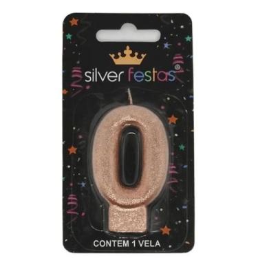 Imagem de Vela de Aniversário Bronze Nº0 Silver - Silver Festas