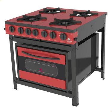 Imagem de Fogão Industrial Progás Prge-402 F Gourmet Vermelho A Gás 4 Bocas 2 Simples 2 Duplas C/forno P39206