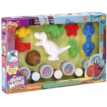 Imagem de Diver Massa Dinossauro Massinha e Tinta para Colorir 8276