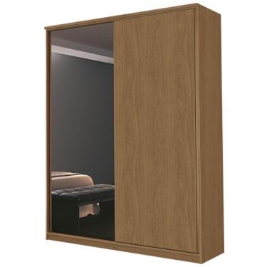 Imagem de Guarda Roupa 2 Portas Deslizante 1 Com Espelho 3 Gavetas Spazio Freijó - Mpozenato