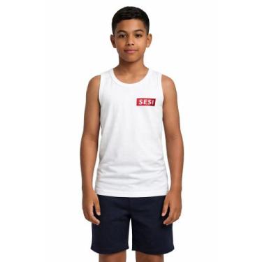 Imagem de Camiseta Sesi Regata Uniforme Escolar, Branco, 8