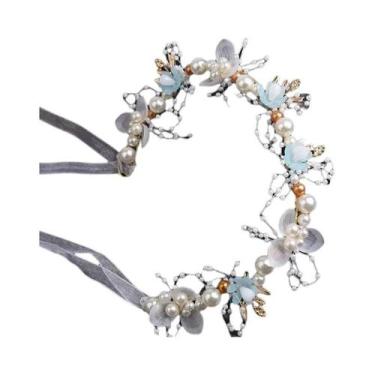 Imagem de Tiara De Princesa Com Flores E Pérolas, Guirlanda Infantil, Acessórios