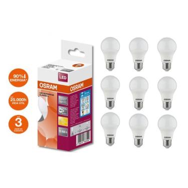 Imagem de Lâmpada Led Bulbo 17W Osram Luz Amarela 3000K Kit 10 Peças