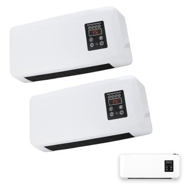Imagem de Aquecedor Kit 2 Uni Climatizador 3 em 1 Ventilador de Parede Controle Remoto Refrigera Seca Roupa Ajuste de Temperatura