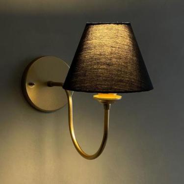 Imagem de Arandela Parede de Parede Curvada dourada aluminio Bivolt Com Cúpula a
