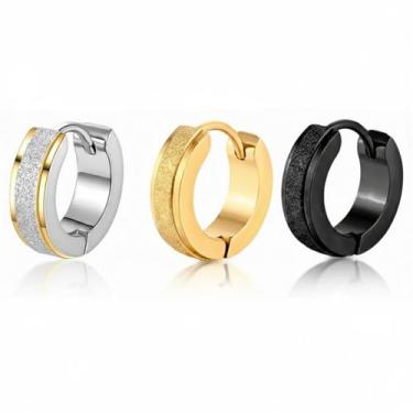 Imagem de Par Brinco Argola Articulada Masculino Unissex Aço Inox - Lojas La&Ny,