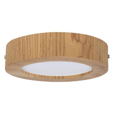 Imagem de Plafon Wood Madeira Redondo Led 24W Bivolt Freijó - Adrilustres, 6400K