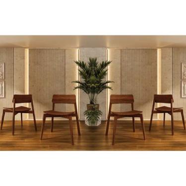 Imagem de Conjunto Nature com 4 Cadeiras Madeira Pinus Rústico Escuro - Finestra