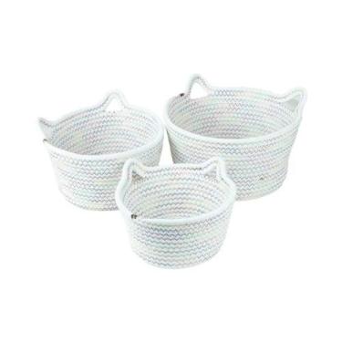 Imagem de Cesta De Armazenamento Em Forma De Orelha De Gato, Organizador De Mesa