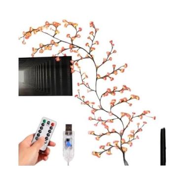 Imagem de Luzes De Árvore Flexíveis Em Forma De Flor De Cerejeira Com 72 a 96 LE