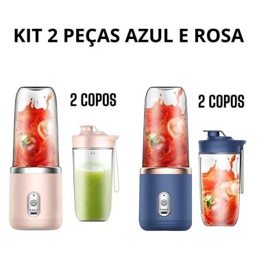 Imagem de Espremedor Portátil OEM Espremedor Popyo 400 ml com 6 Lâminas em Aço Inox e Copo em Policarbonato Azul 110V