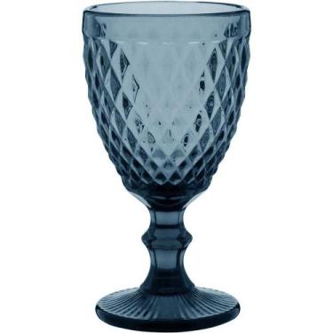 Imagem de Taça Água 17X9X9Cm 330Ml Vidro Azul 6Pç - NH