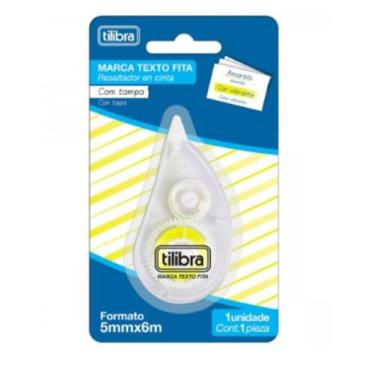 Imagem de Marca Texto Em Fita Amarelo 5MMx6M - TILIBRA
