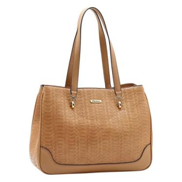 Imagem de Bolsa Feminina Tressê Western Grande Ombro Elegante Chenson, Bege, UN